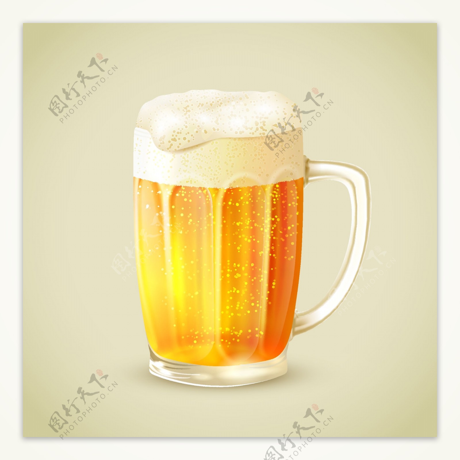 玻璃杯啤酒矢量素材