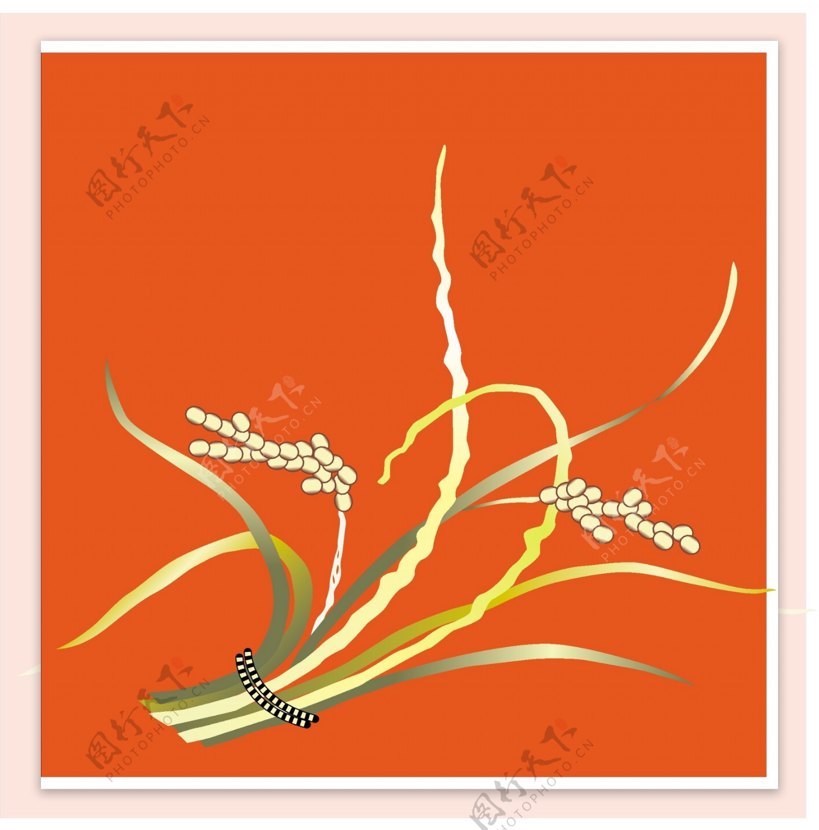 黄色水稻装饰图