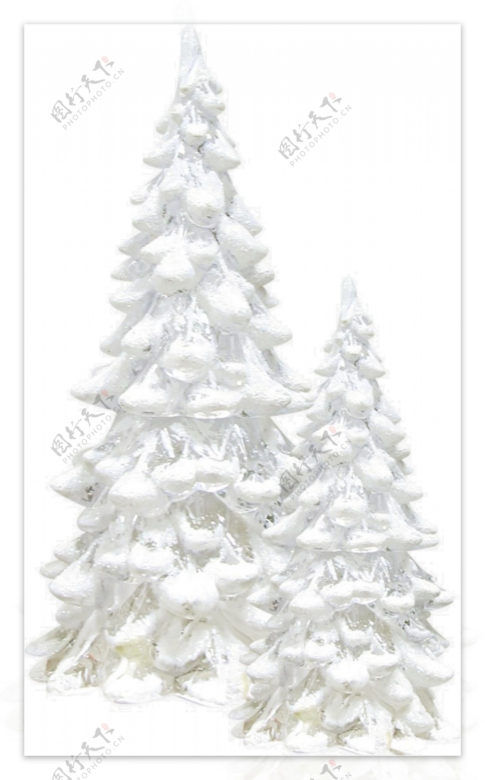 白冬日雪树剪影素材雪松装饰元素集合