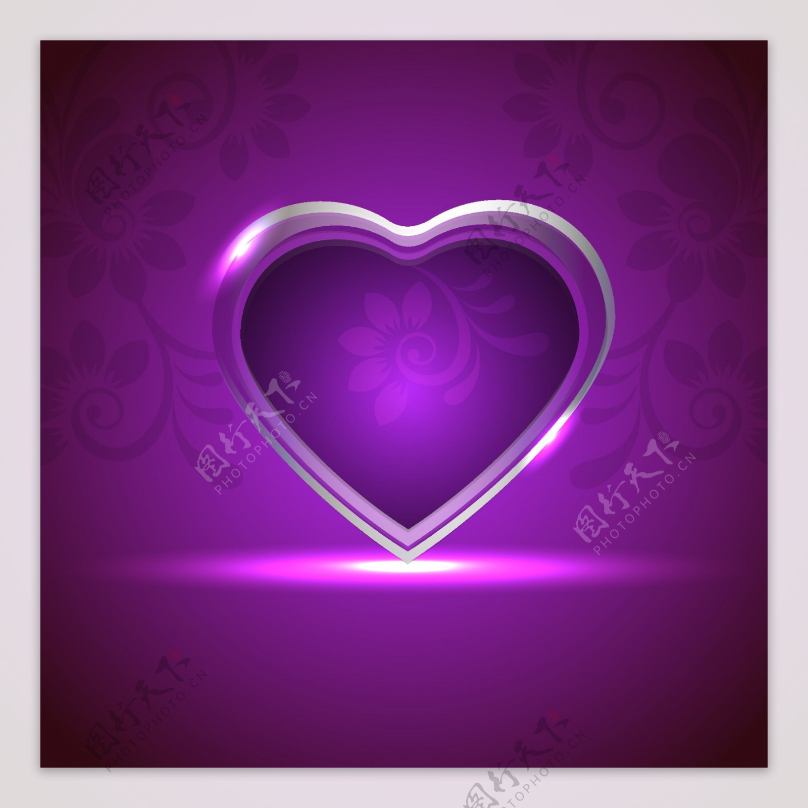 创意心形紫色背景矢量素材