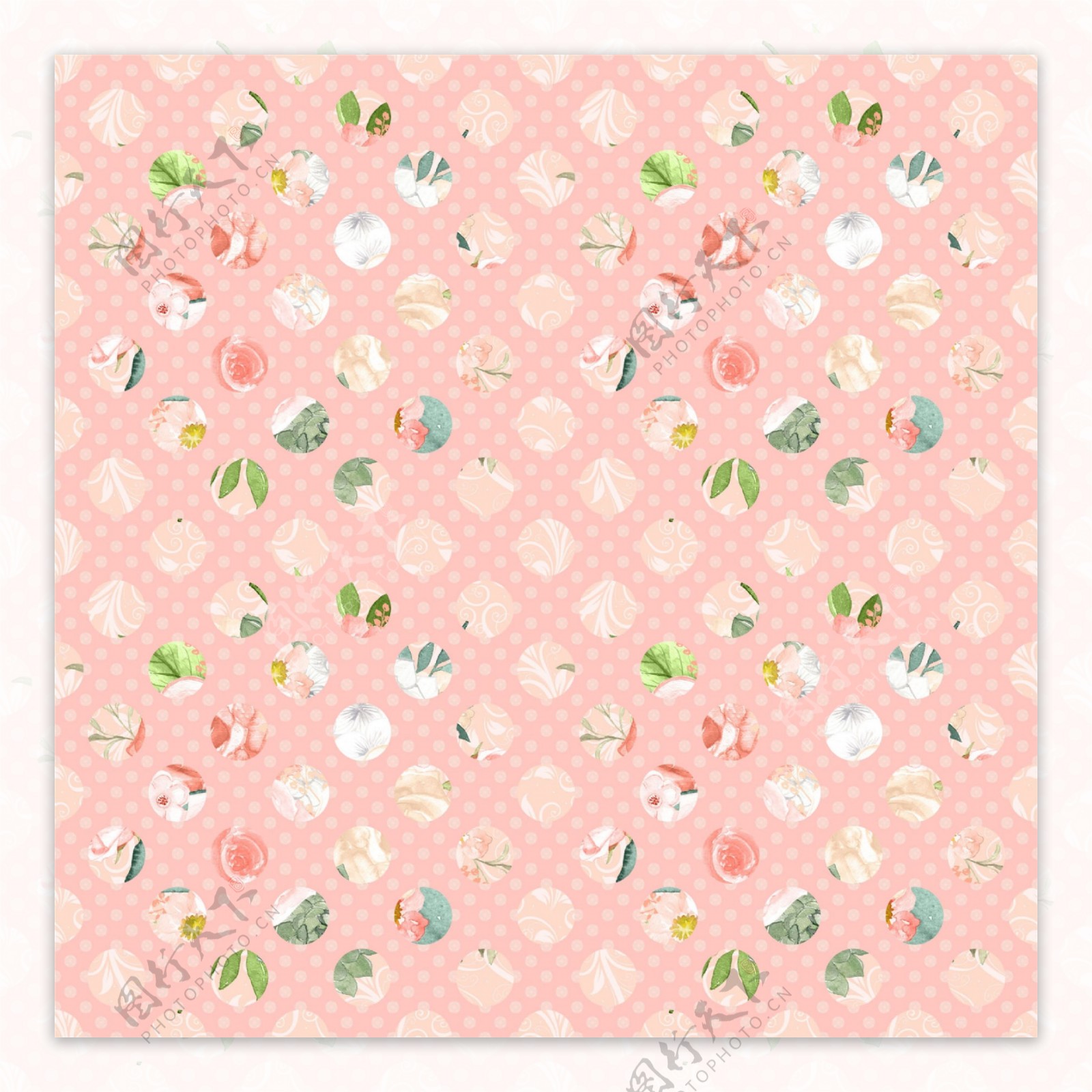 粉色格子镶嵌花朵浪漫手绘情人节图片背景