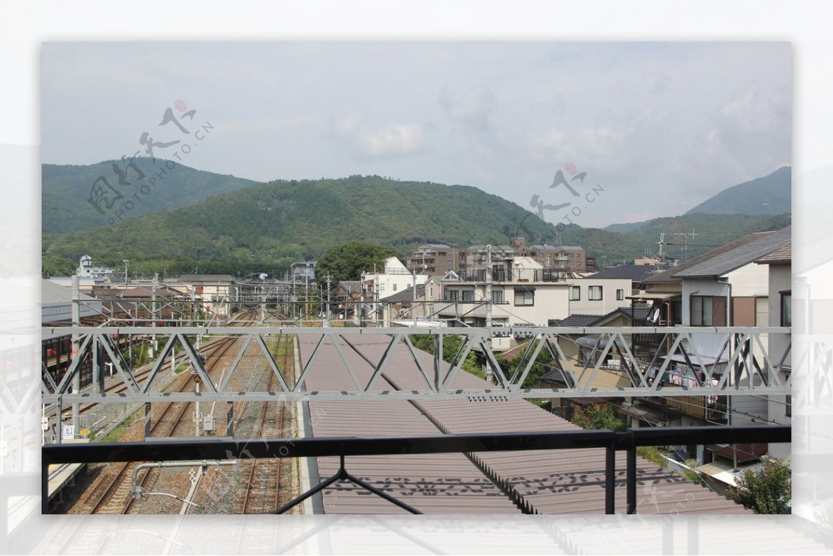 日本摄影素材铁桥铁轨