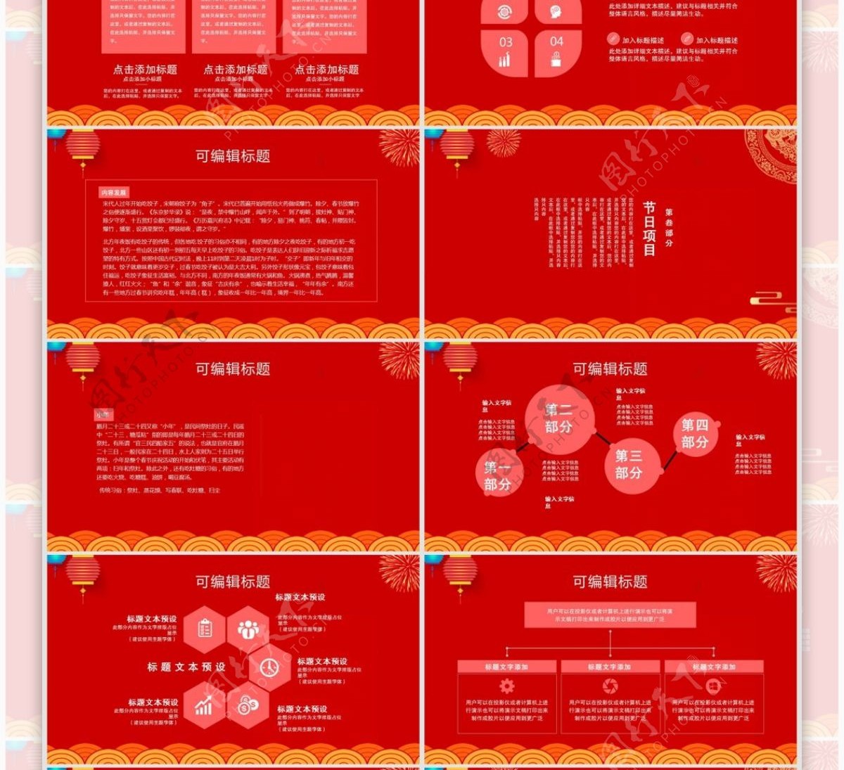 春节习俗策划宣传PPT模板