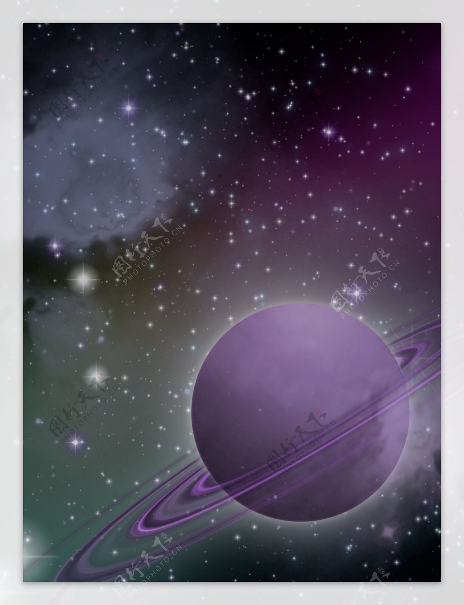 紫色宇宙星空星球绚丽背景