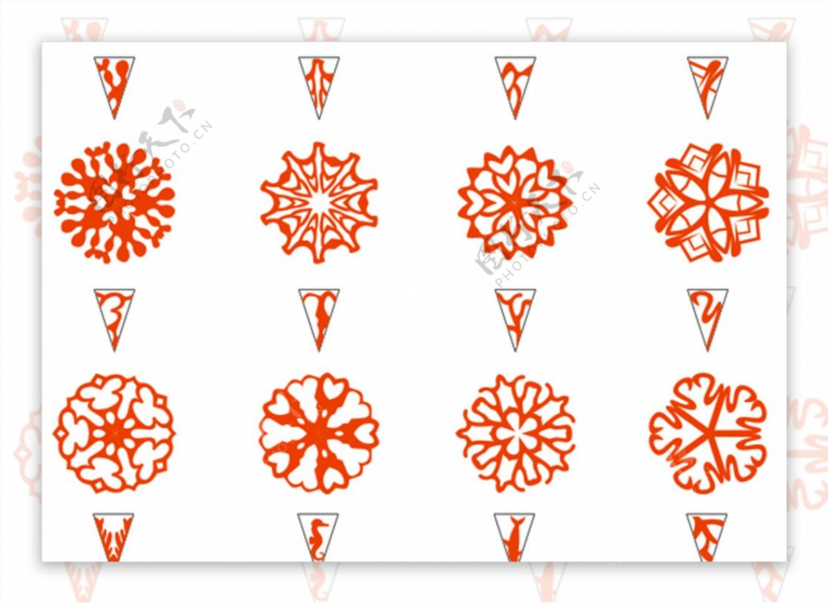 六折纸花型图