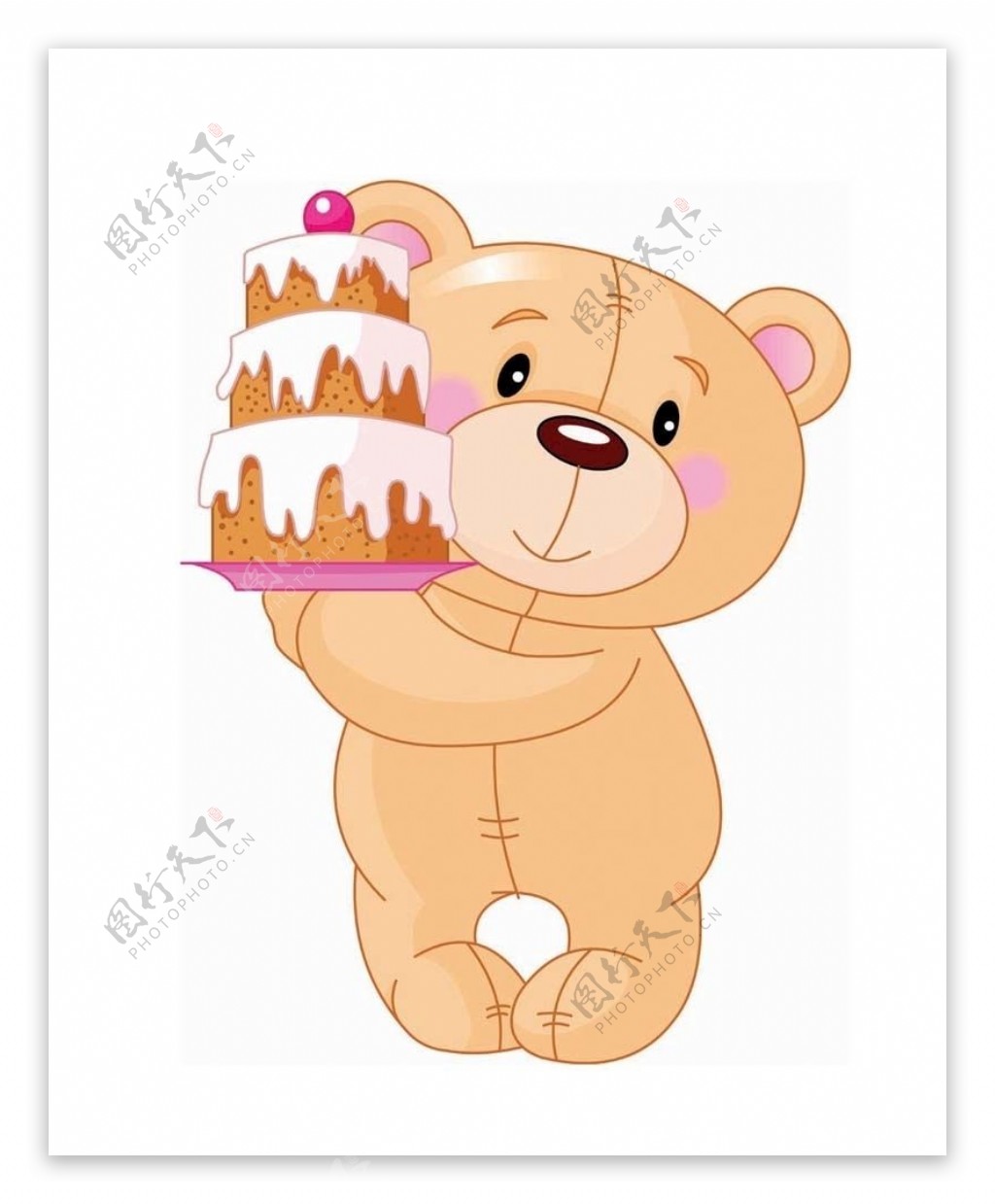卡通蛋糕小熊