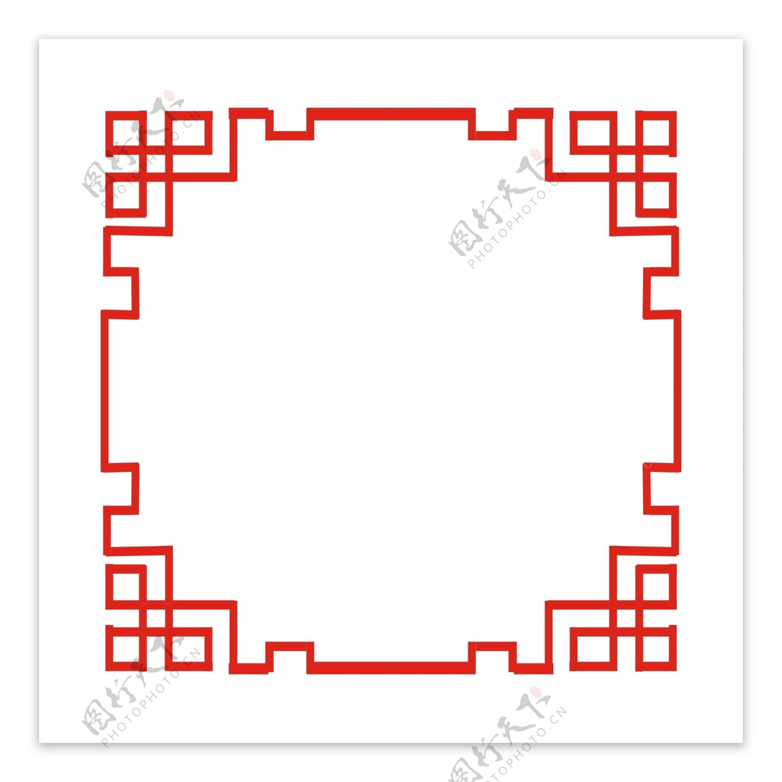 正方形花纹中国风古典边框可商用