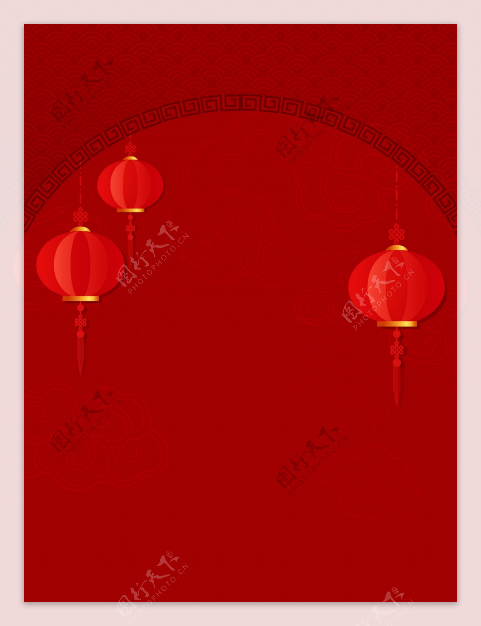 红色简约新年大红灯笼背景