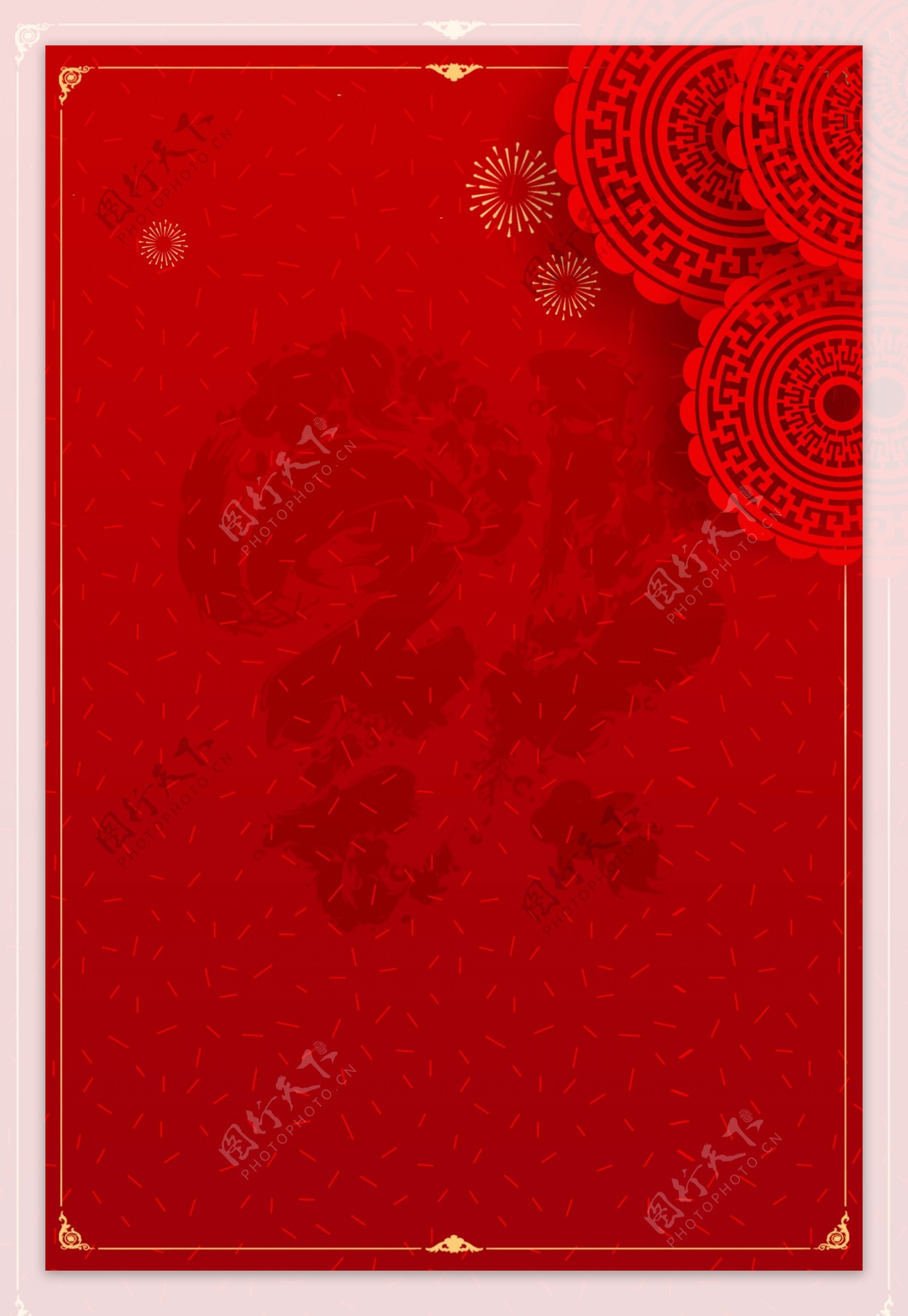 红色大气猪年新春背景设计