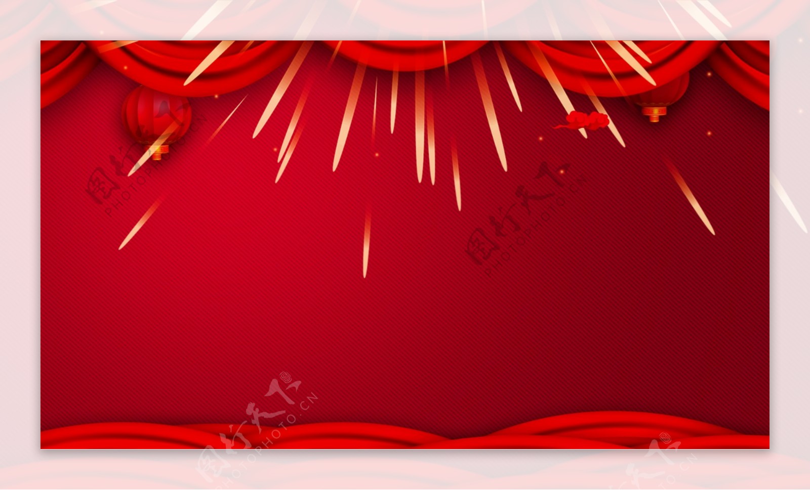 简约红色新年烟花背景设计