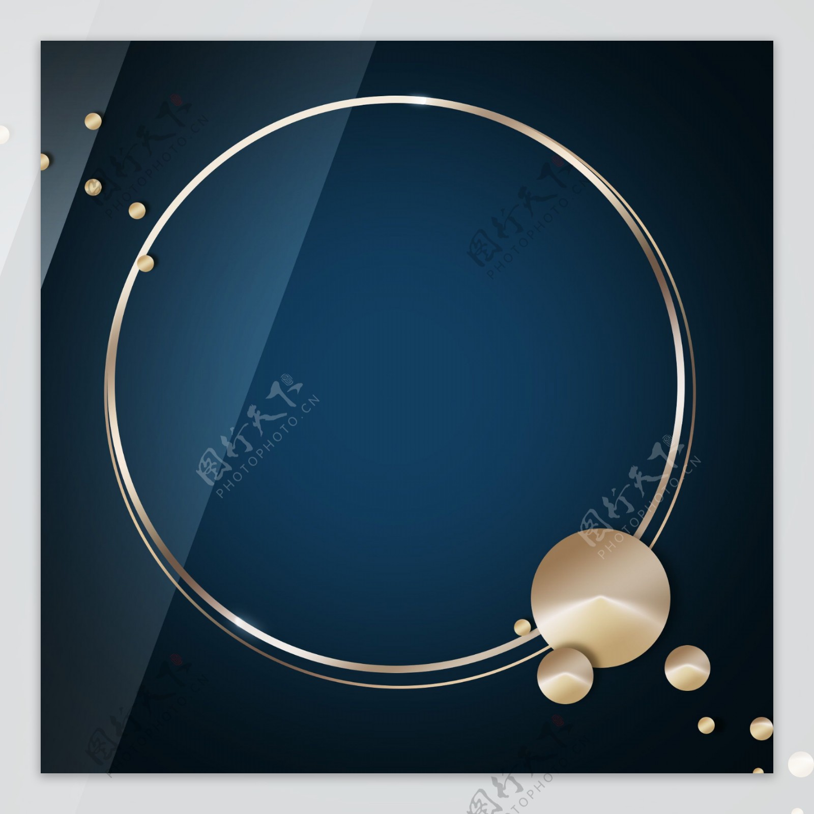 创意企业商务风金属圆形蓝色几何背景素材
