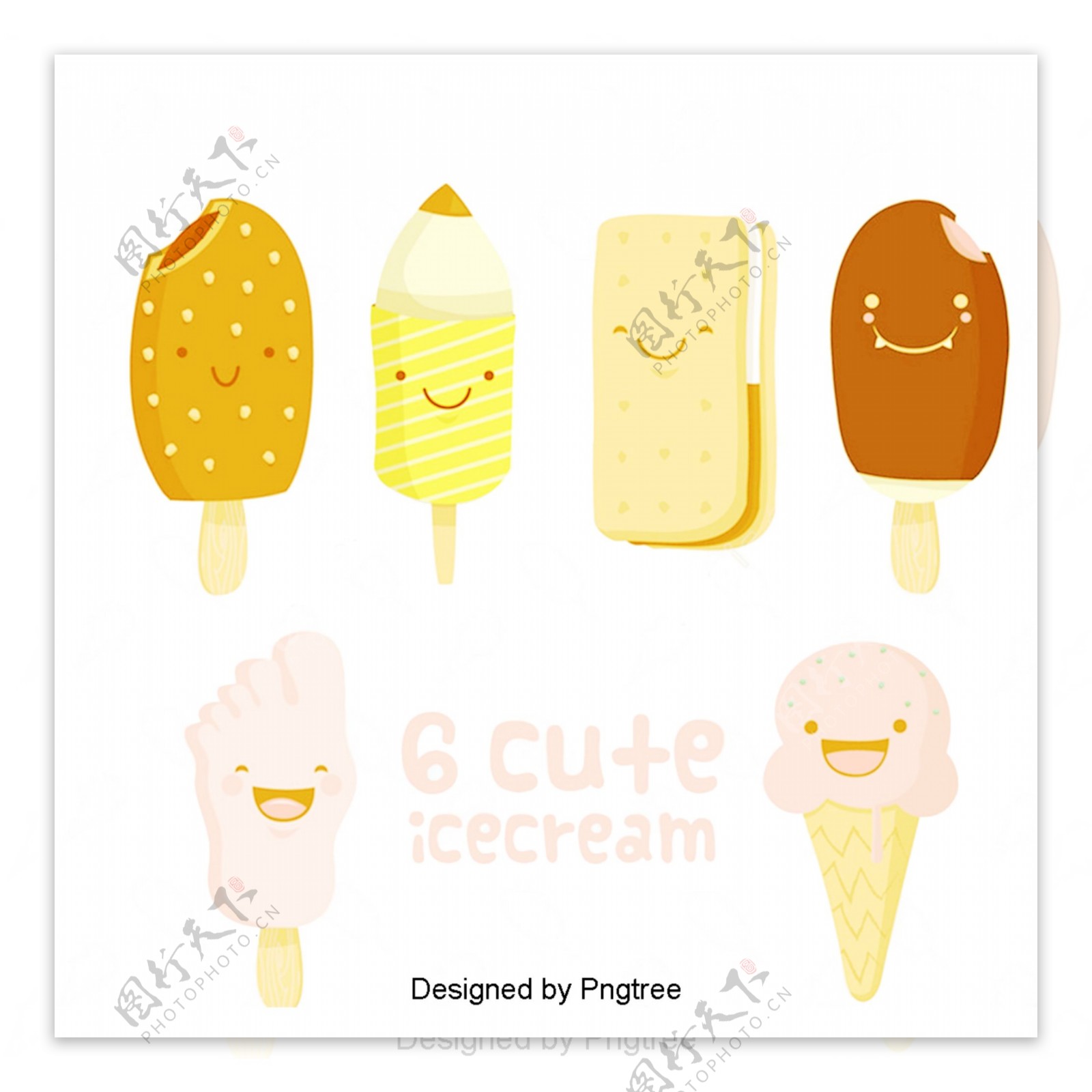 卡通可爱冰淇淋甜点