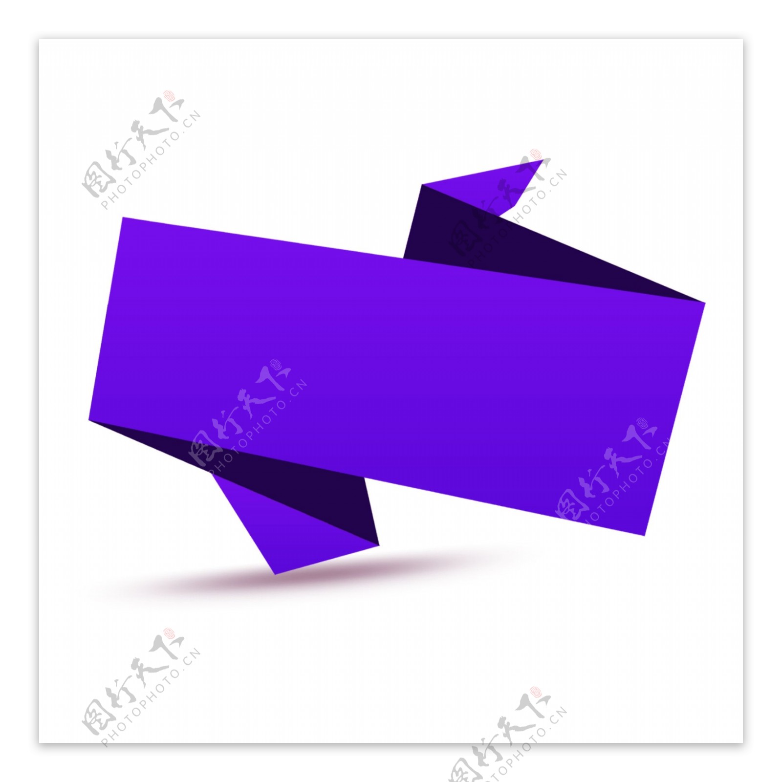 紫色折纸卡片素材