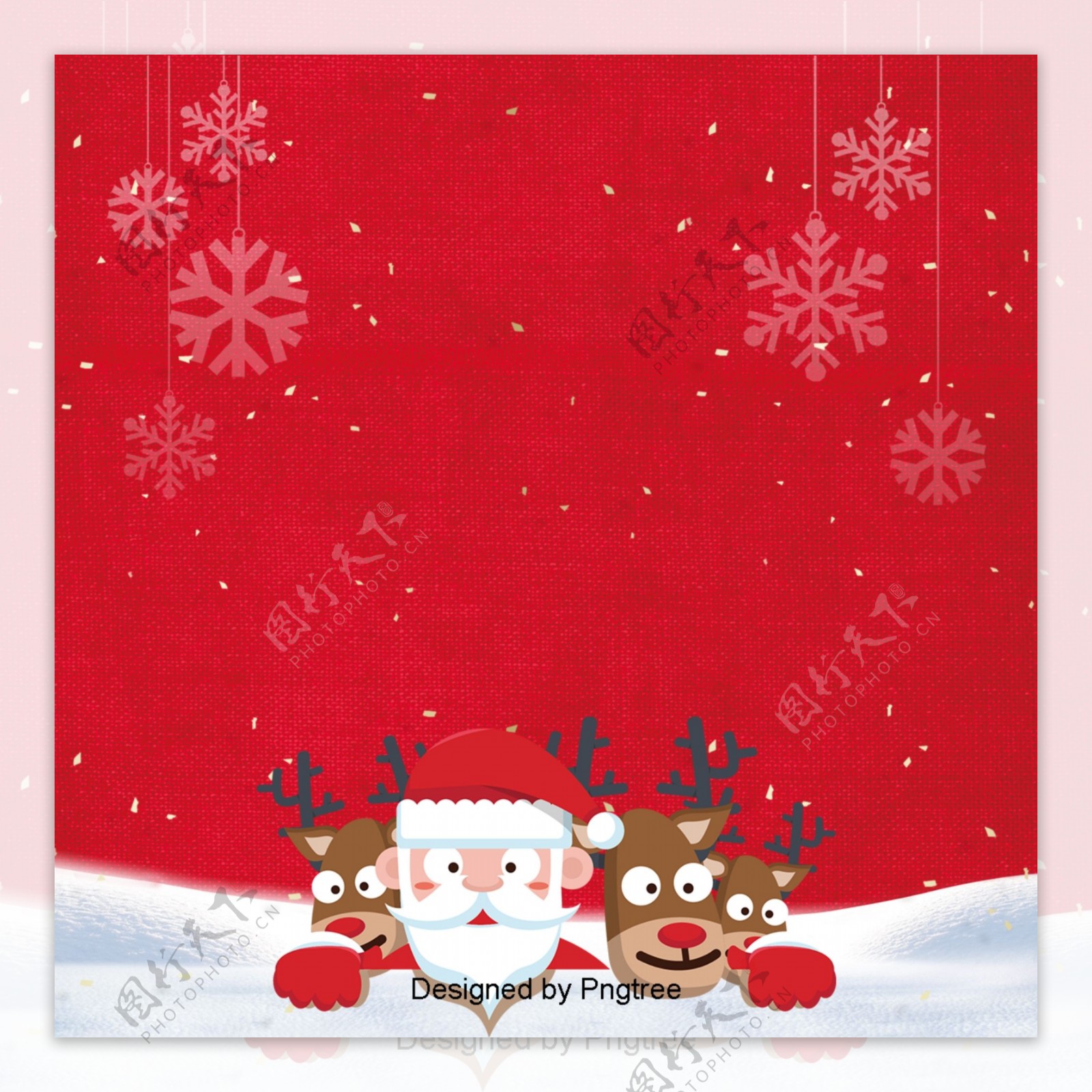 设计背景的红色简单和可爱的圣诞风格