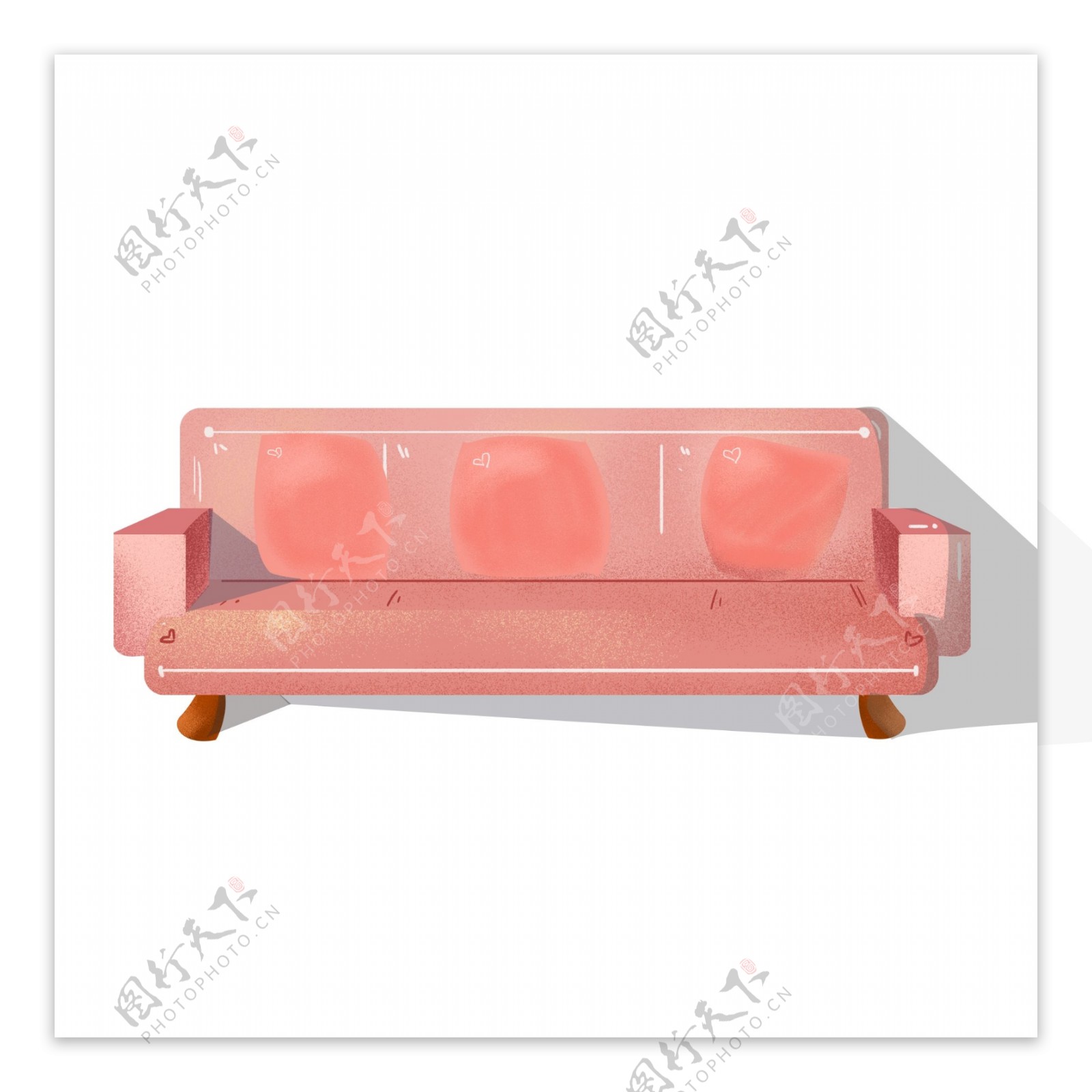 卡通粉色沙发设计