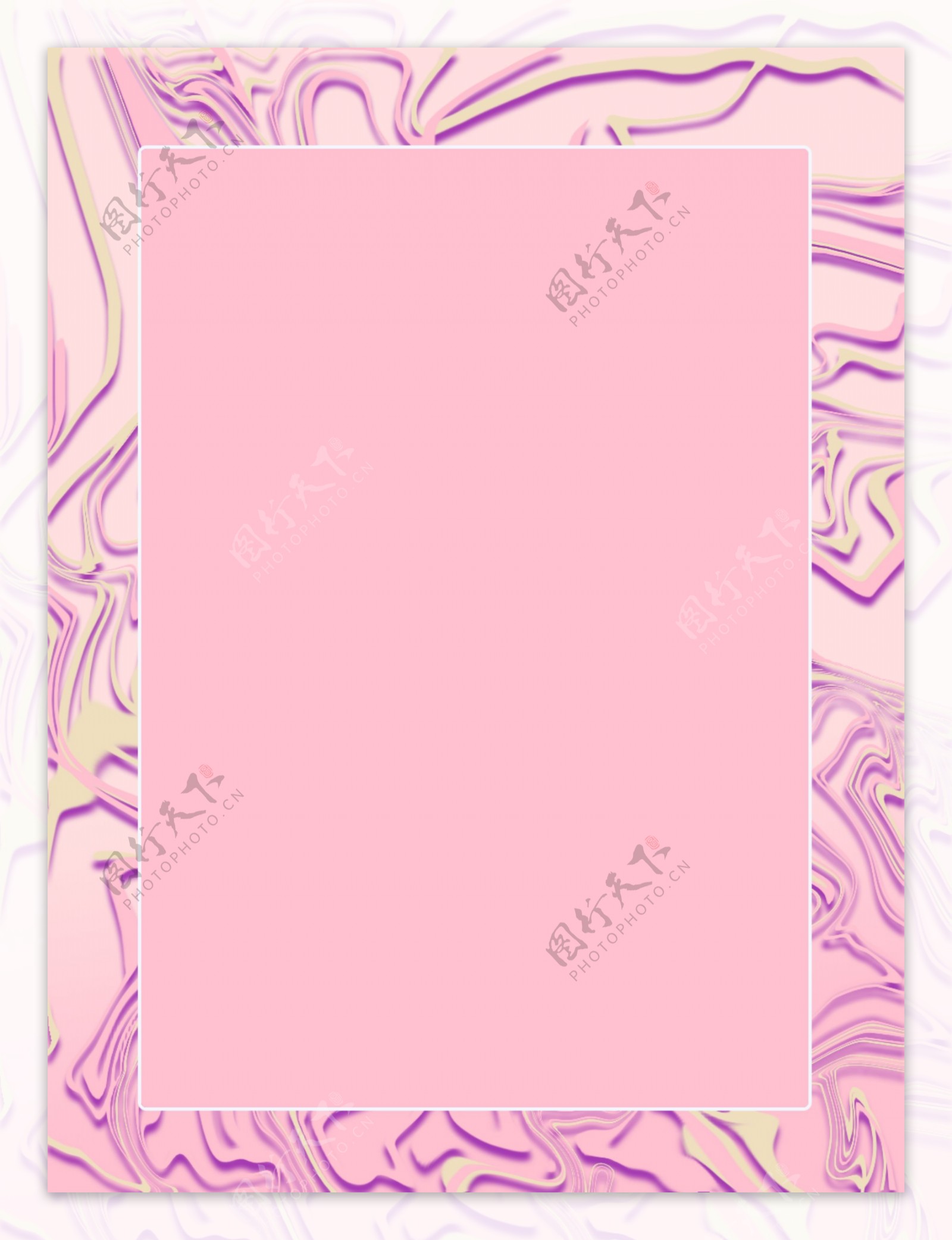 创意粉色液化微立体边框背景