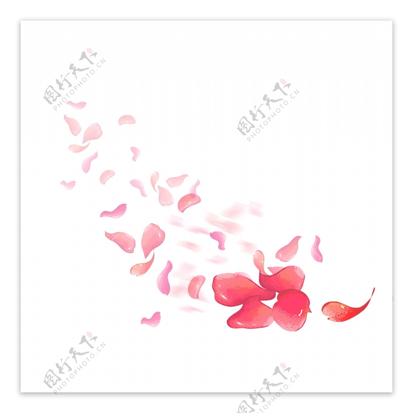 唯美浪漫手绘飞舞漂浮花瓣元素免抠图