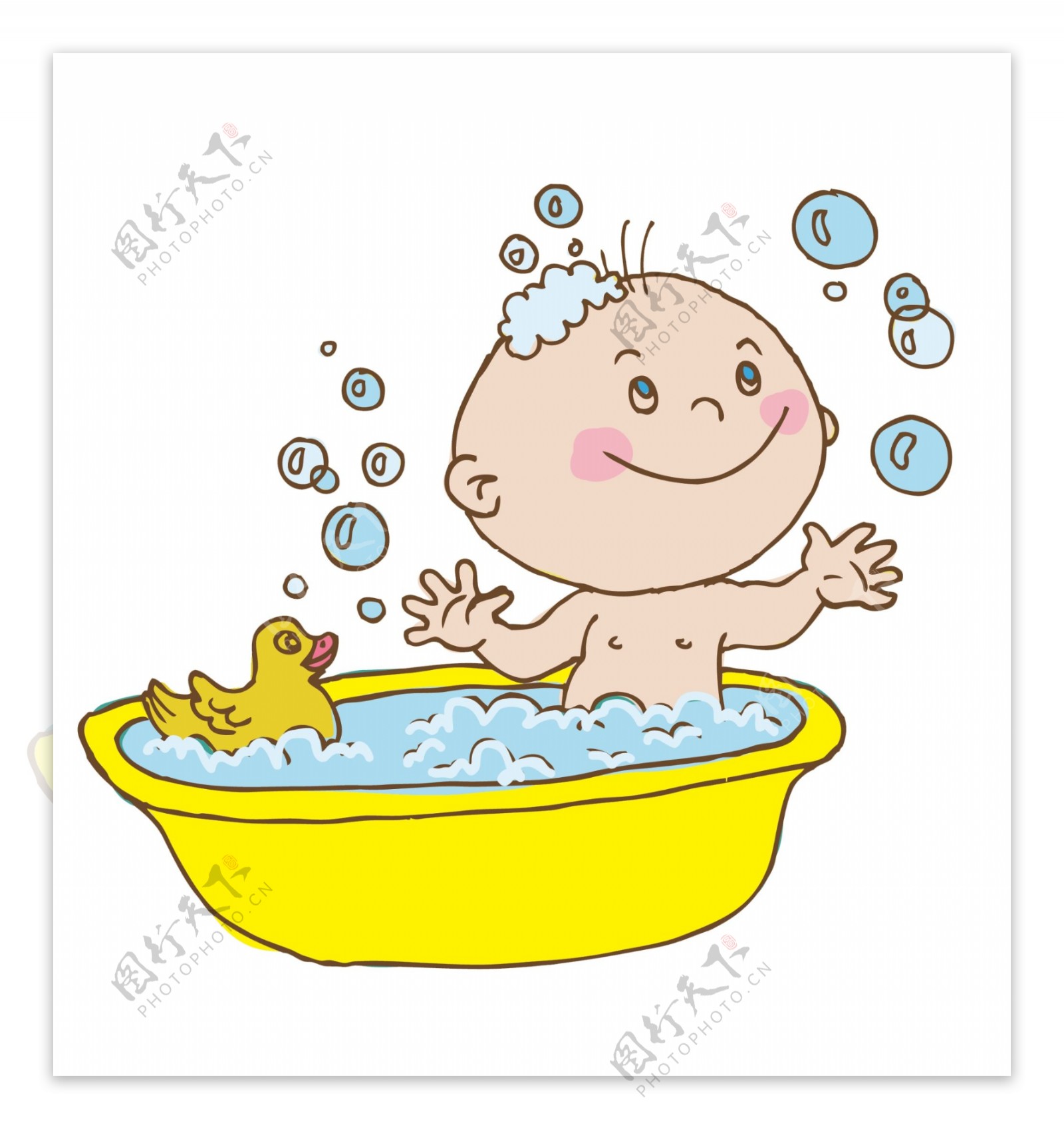 卡通洗澡人物设计图__广告设计_广告设计_设计图库_昵图网nipic.com