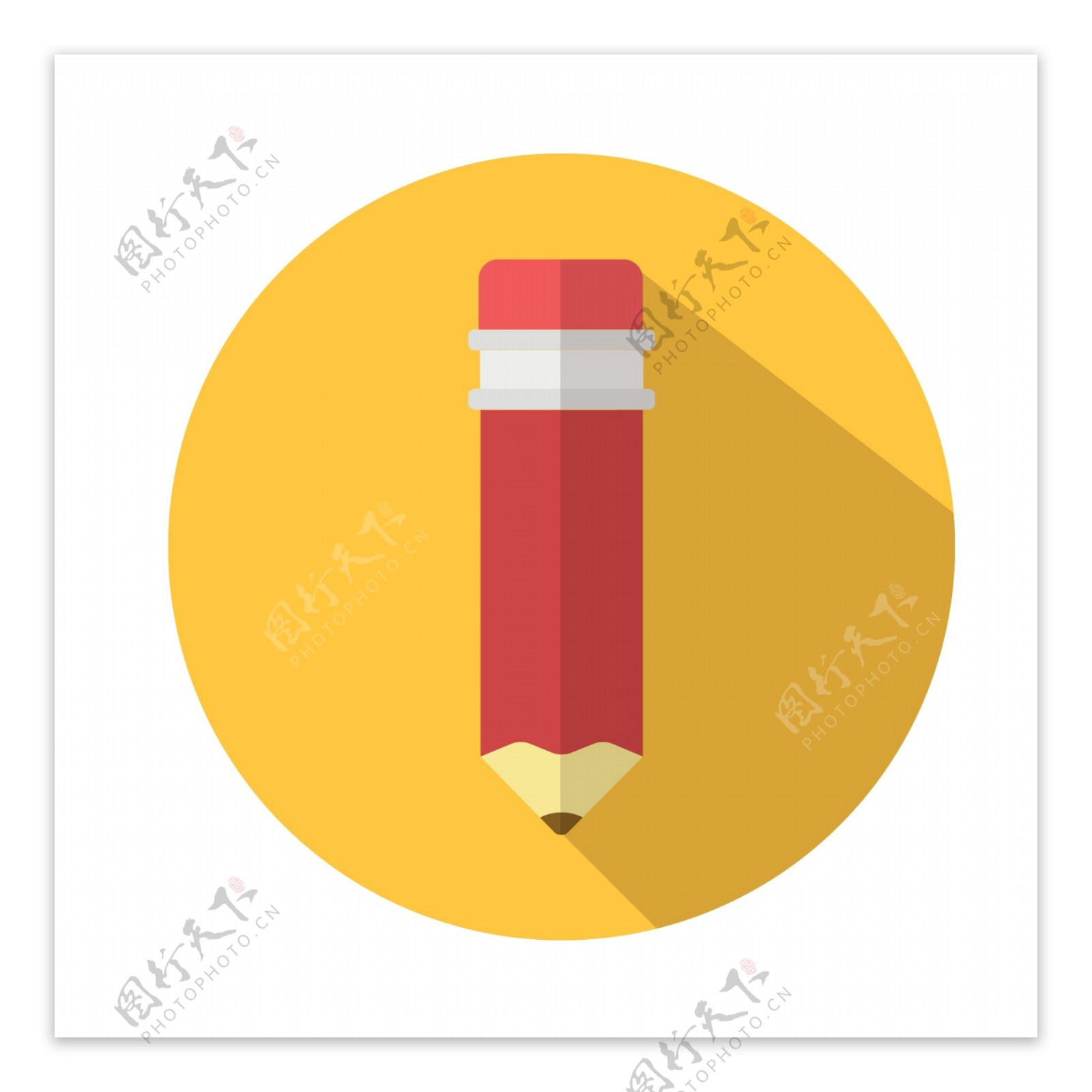 文具用品红色矢量铅笔