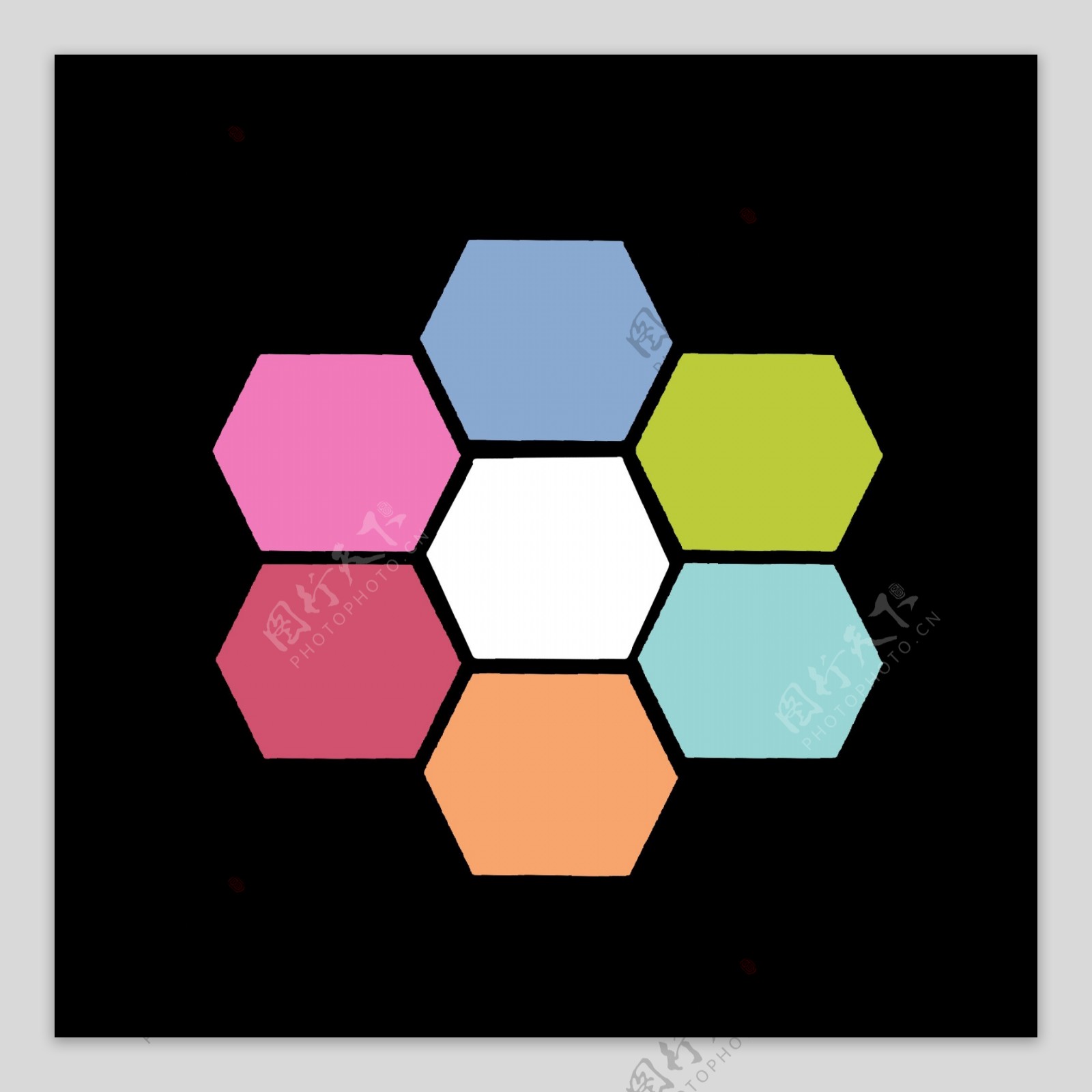 色彩缤纷的方块形分类表