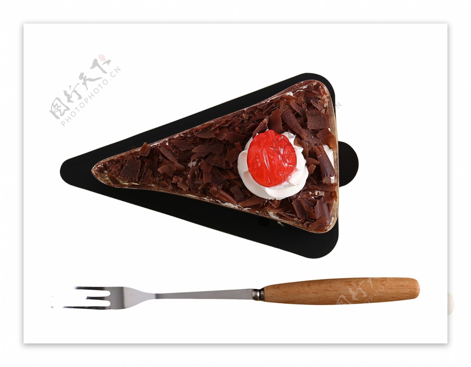 叉子钢叉巧克力蛋糕水果蛋糕