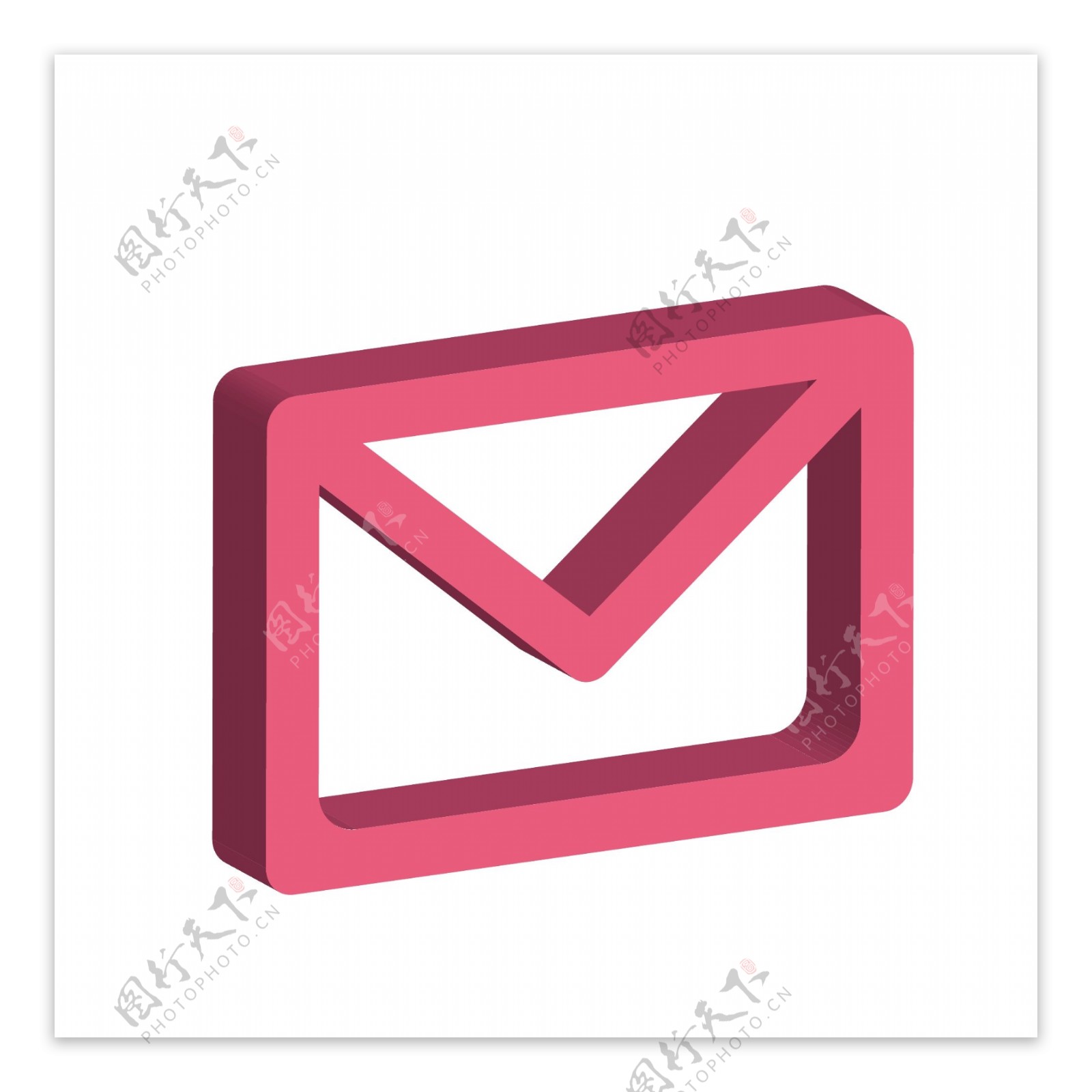 粉色简洁邮件信息简历小图标