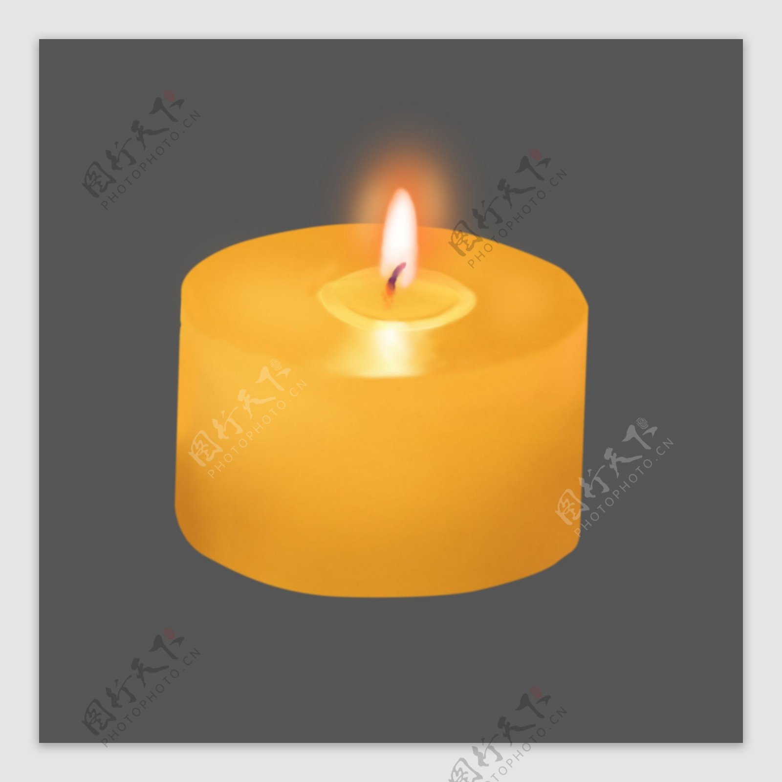 黄色3D蜡烛PNG