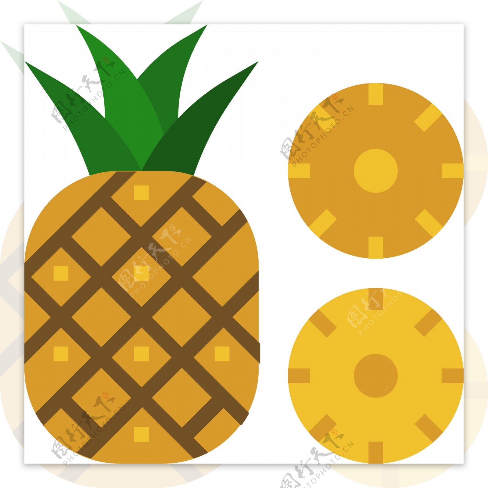 夏季菠萝切面图标