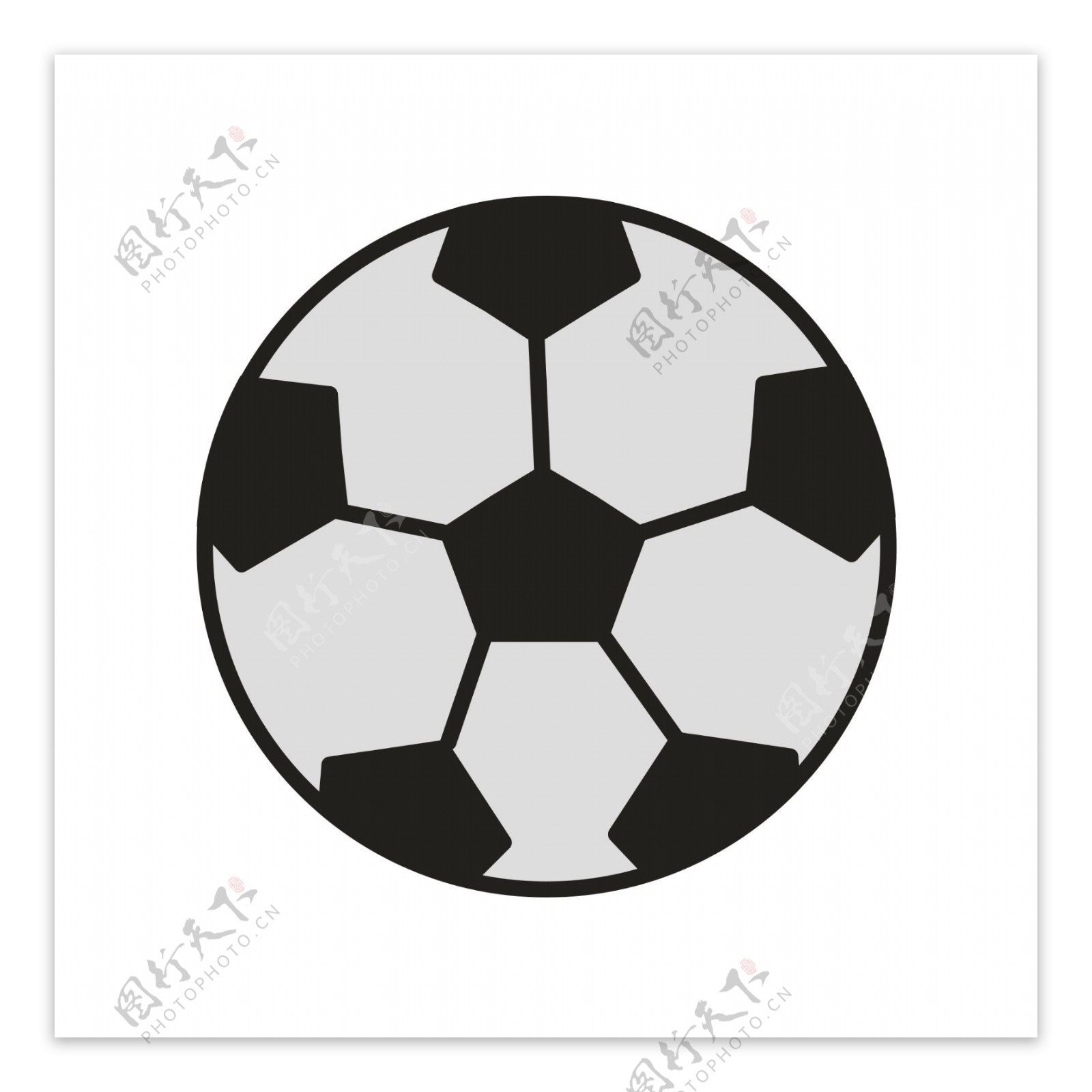 足球运动黑白图案足球矢量素材