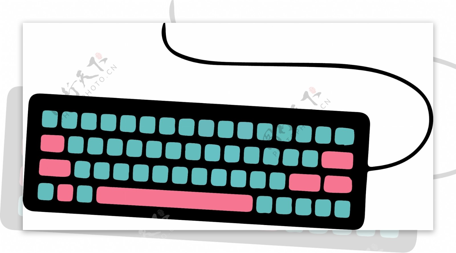 彩色手绘键盘点击元素