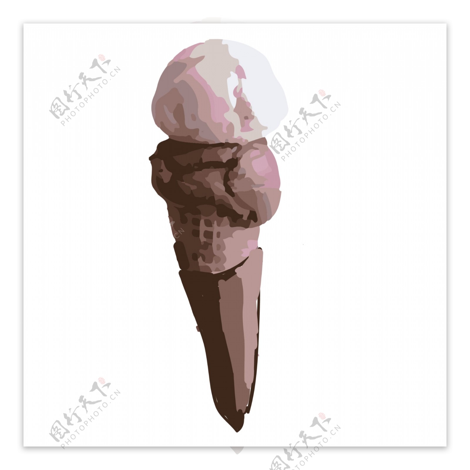 巧克力冰淇淋球甜筒