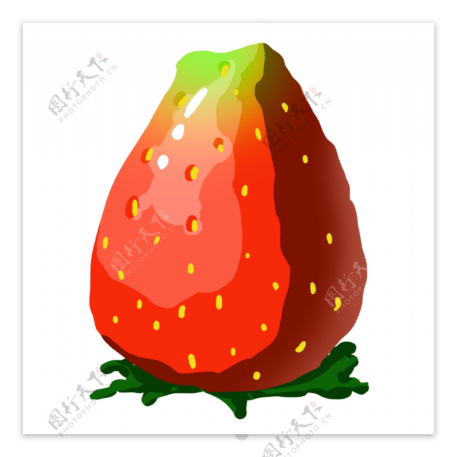 手绘草莓水果插画