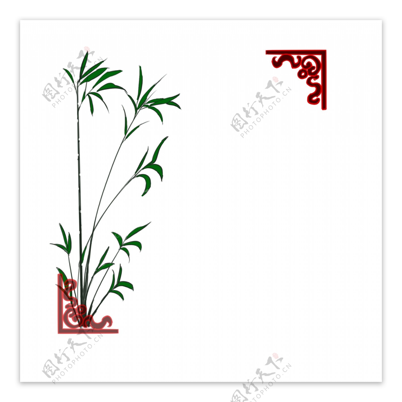 中国风竹子雕花边框