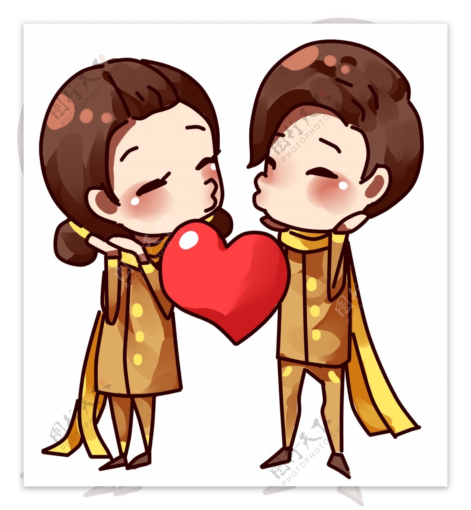 pareja de enamorados sosteniendo corazón rojo juntos ilustración de personaje de dibujos ...