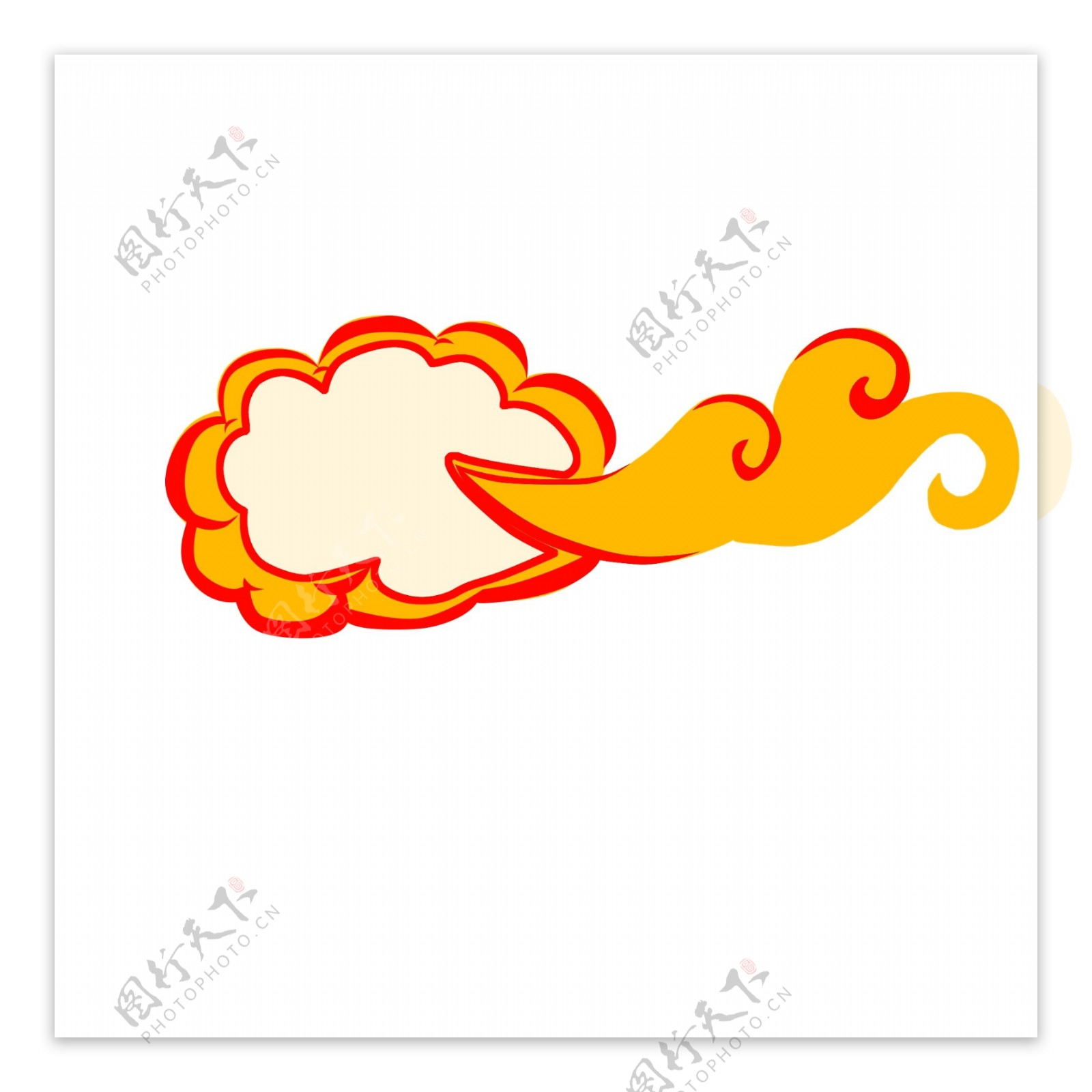 白云装饰图案橙云标签