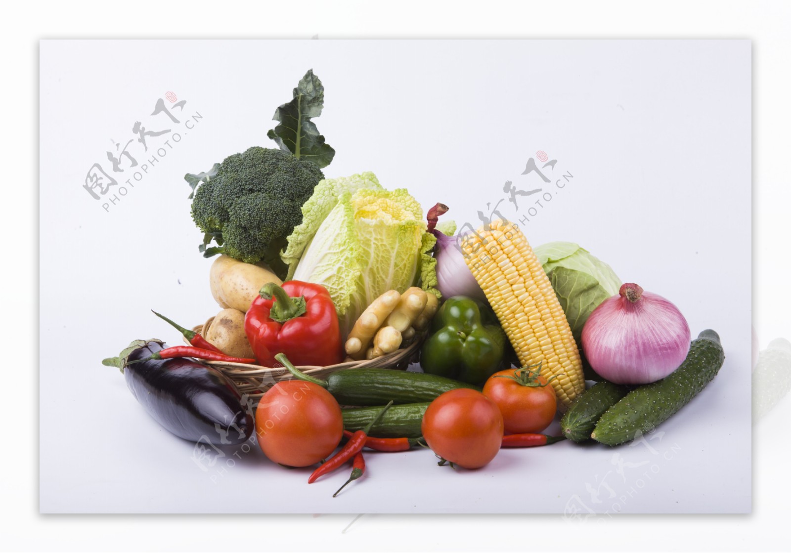 蔬菜组合堆摄影图