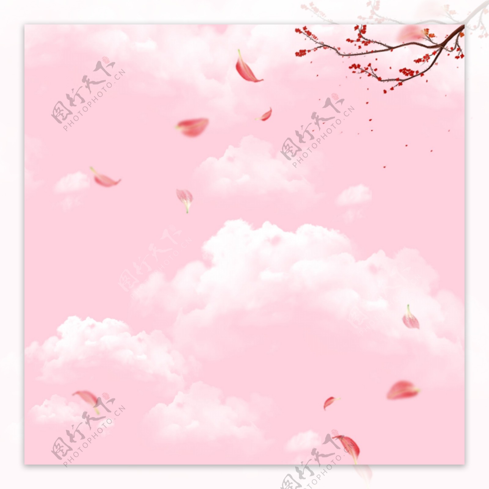 粉色天空云朵美妆PSD分层主图背景素材