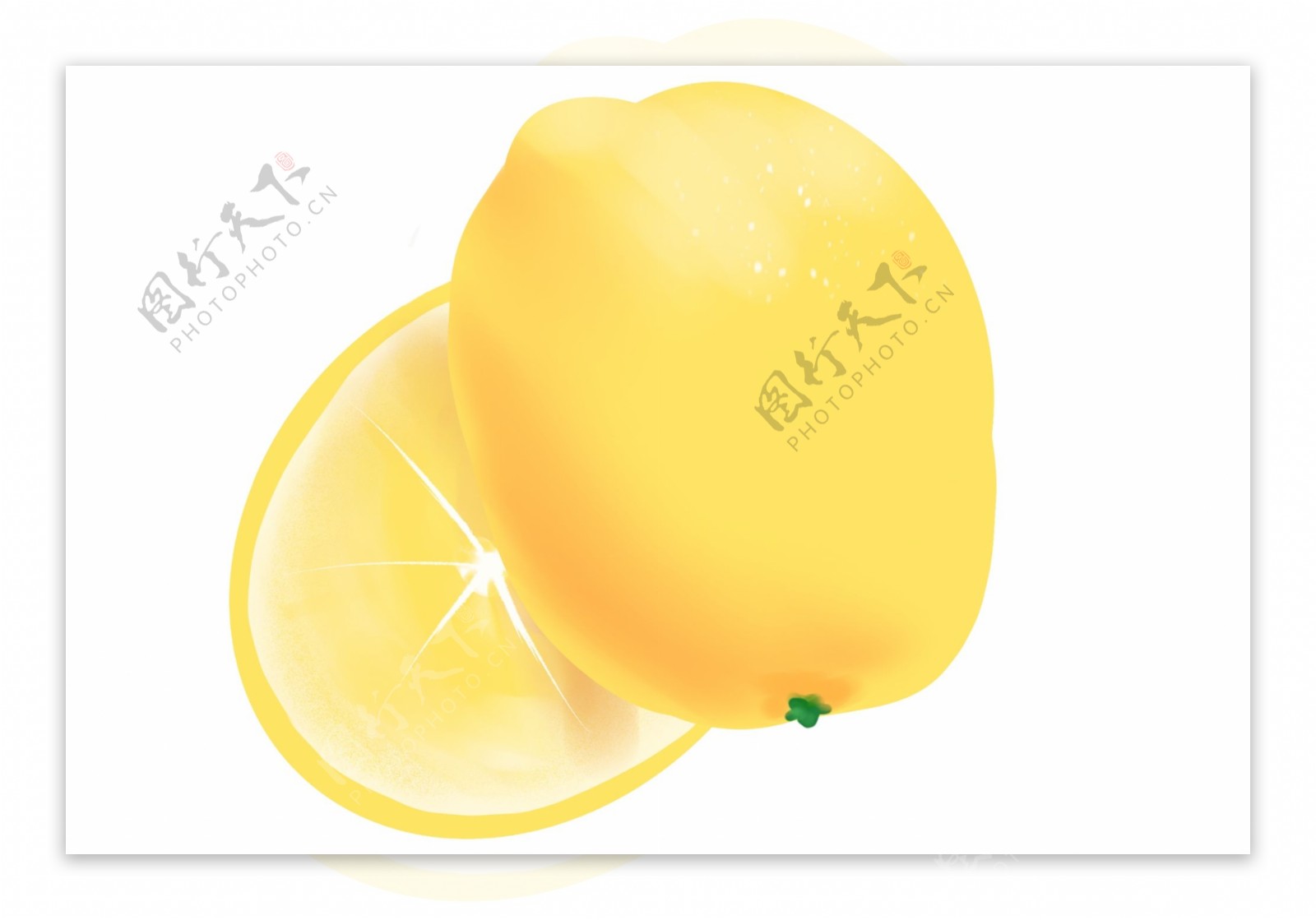 切开的食材柠檬插画