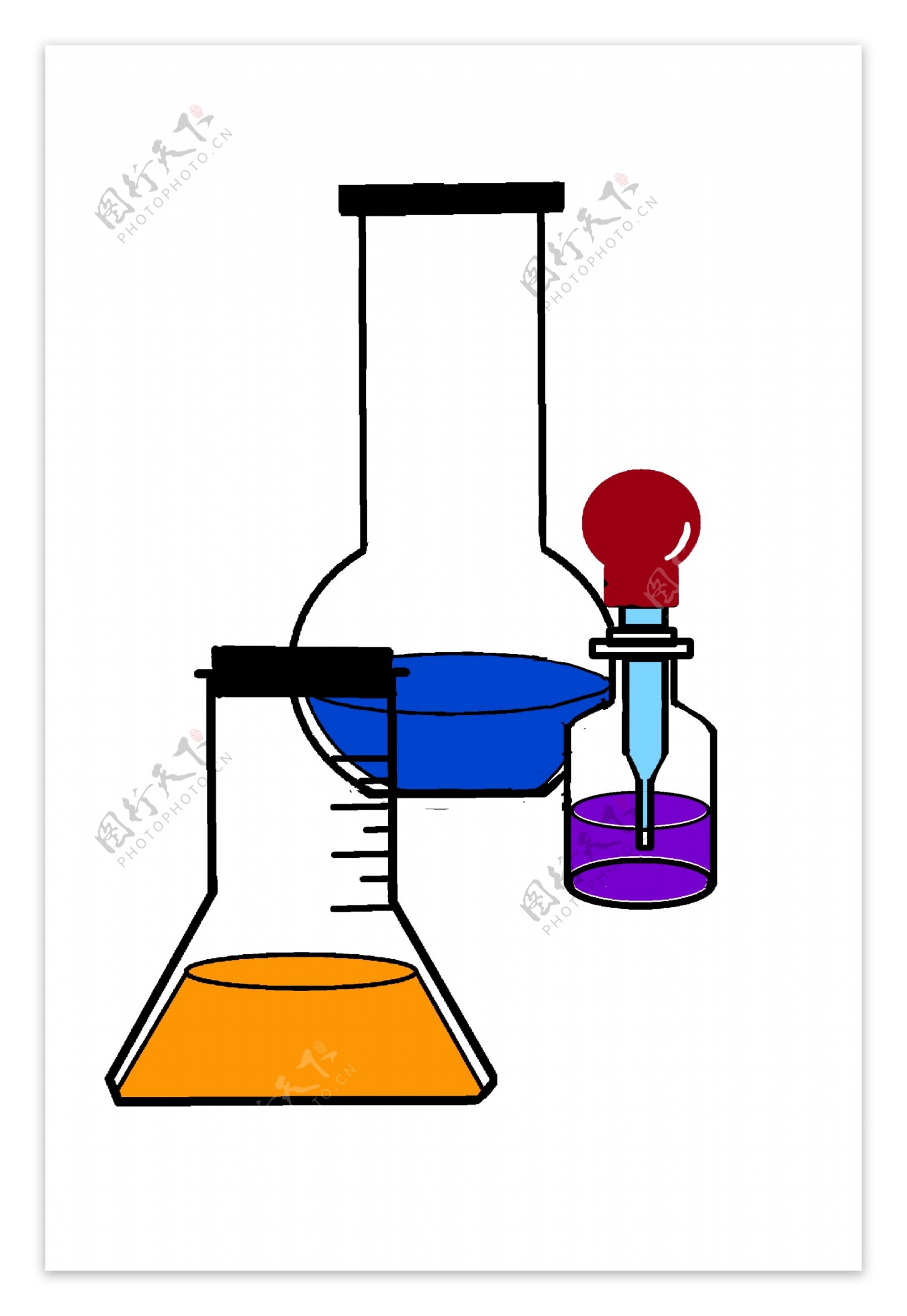 化学的蓝色试管插画