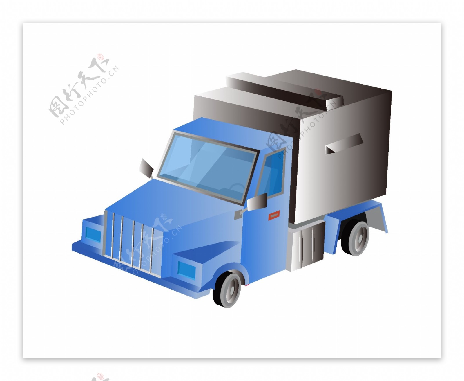 蓝色货车图案插图