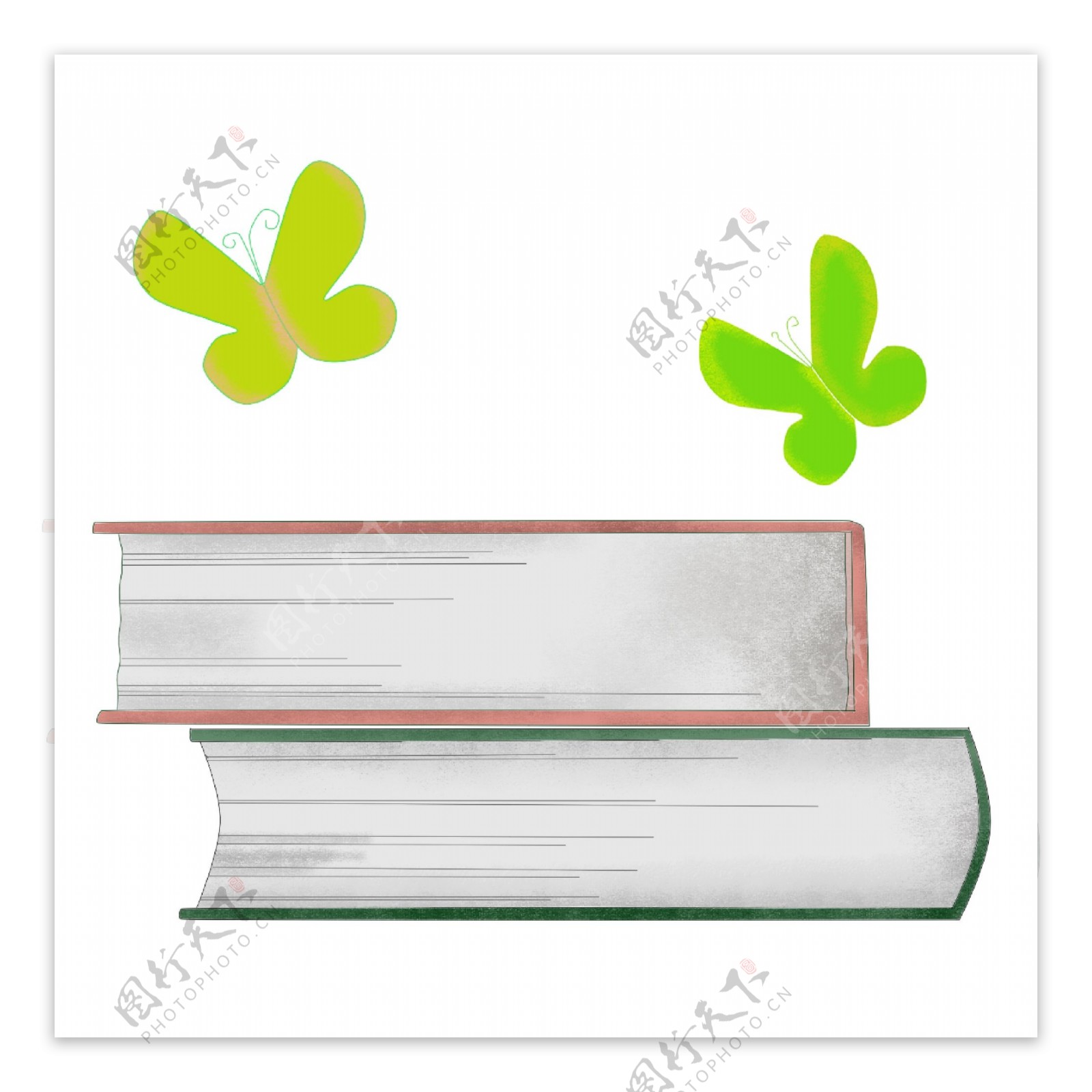 叠起的书本植物插图