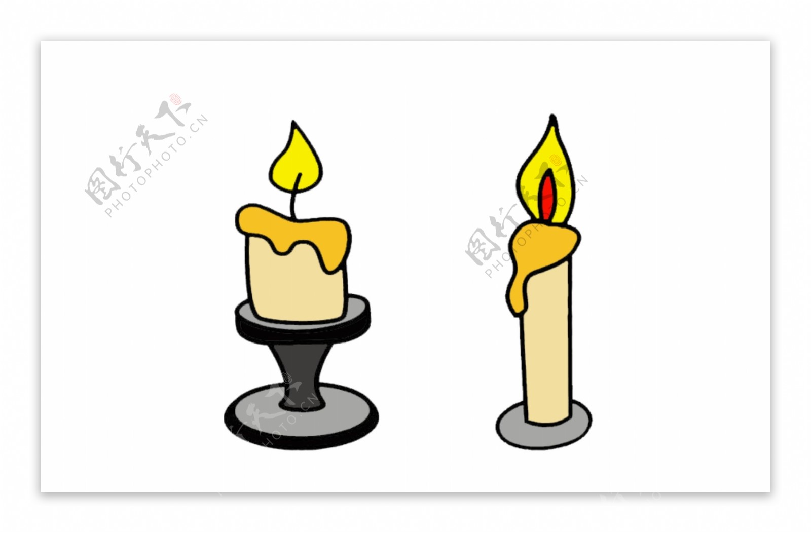 卡通造型蜡烛风格素材
