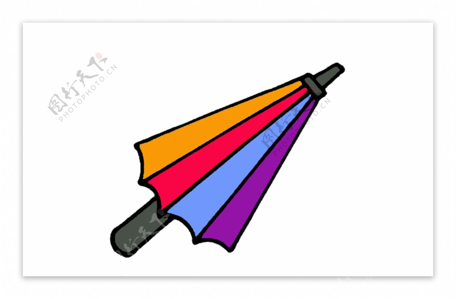 彩色折叠雨伞素材