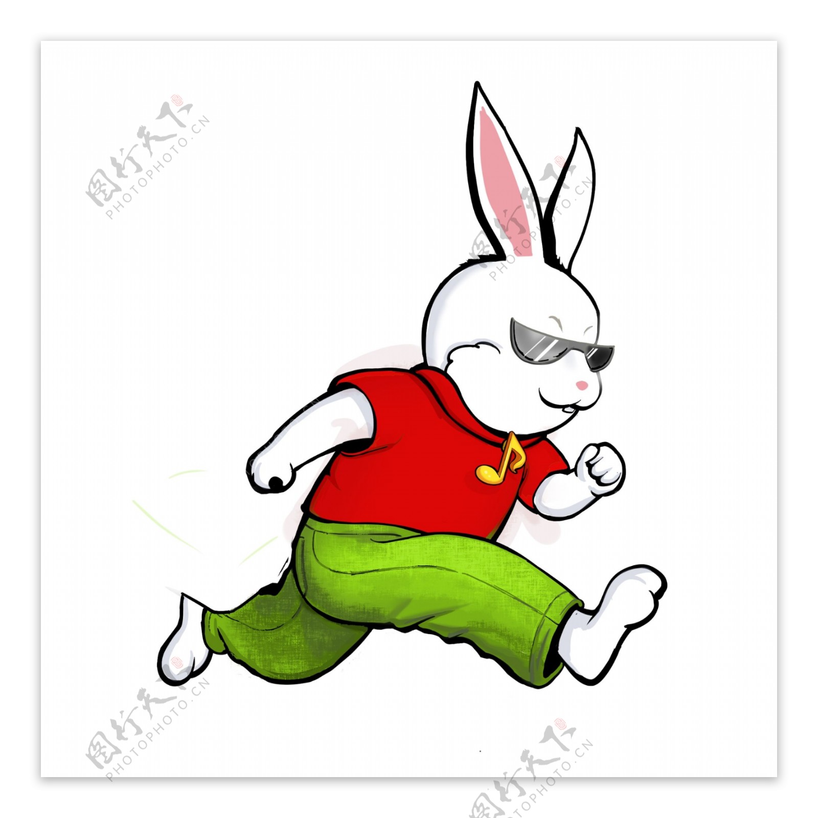 手绘卡通兔子logo形象设计