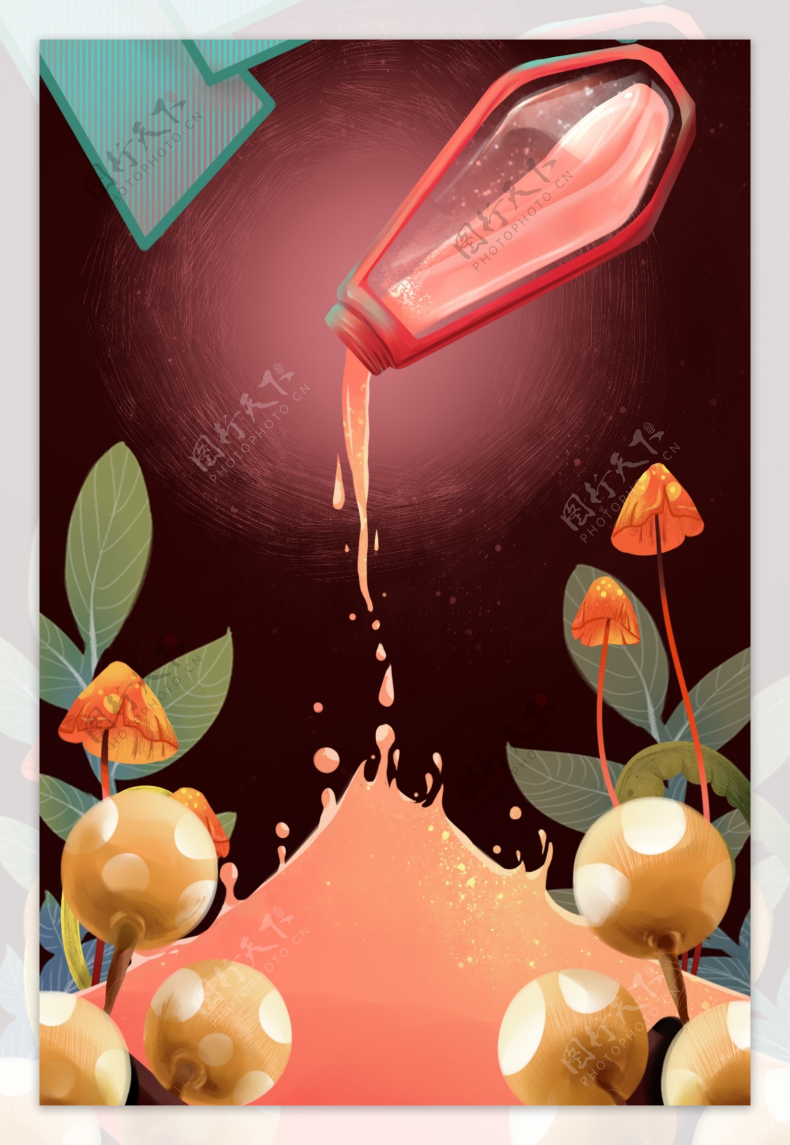 创意手绘唯美果汁促销海报背景