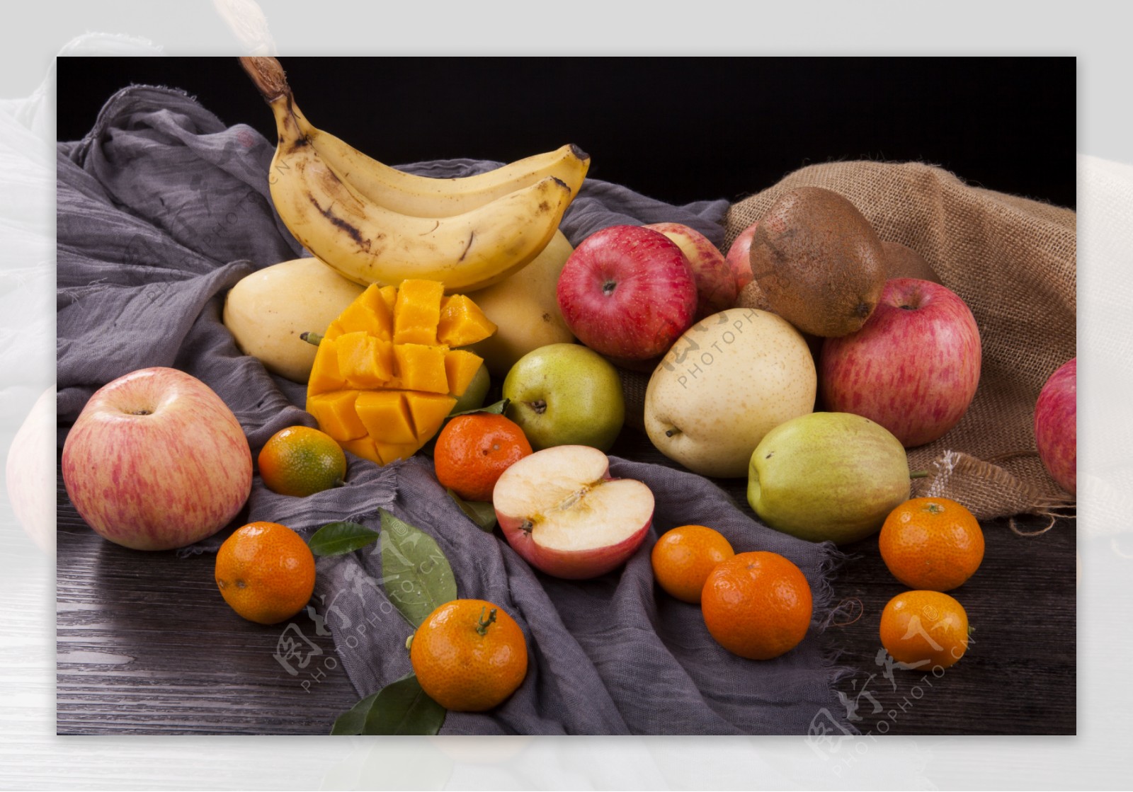 实物图摄影图各种新鲜水果芒果等2