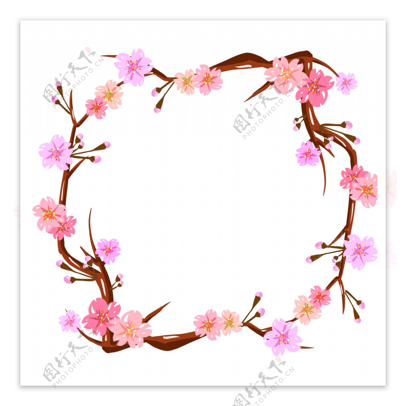 日本樱花装饰花环