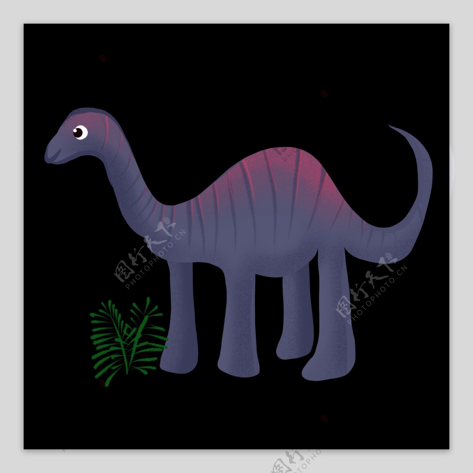 紫色创意恐龙插画
