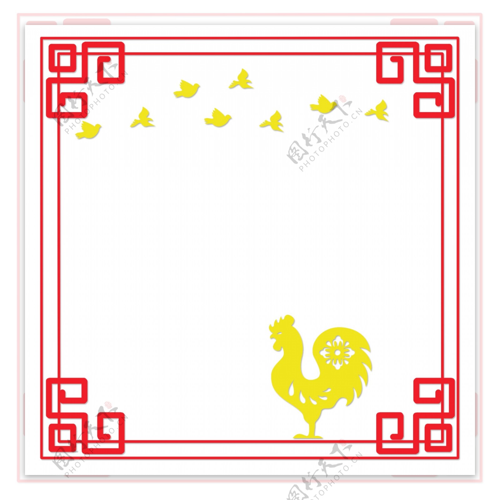 中国风古典风格扁平风格边框素材矢量图十二生肖