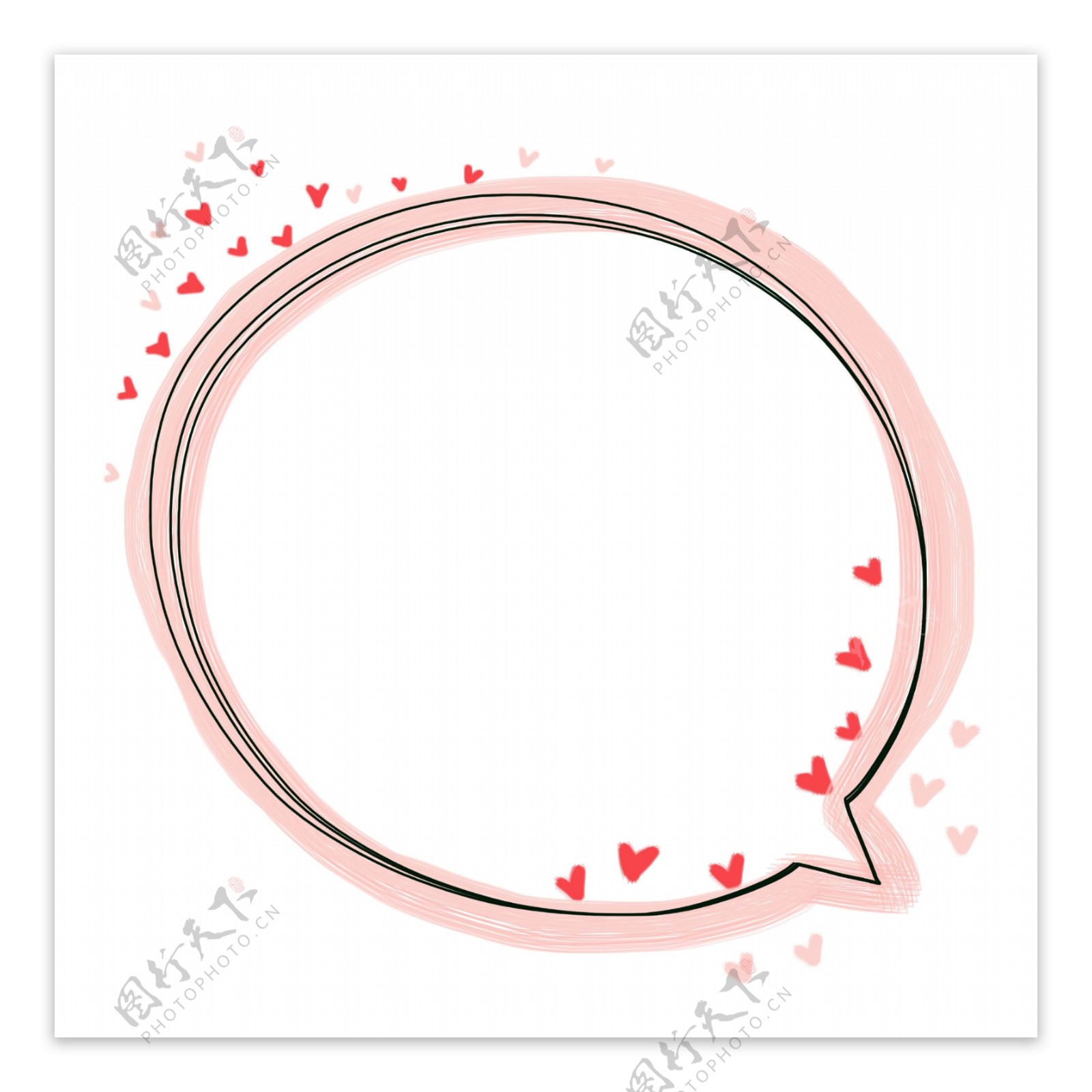 粉色圆形对话框插画